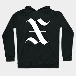 X gothic monogram logo Hoodie